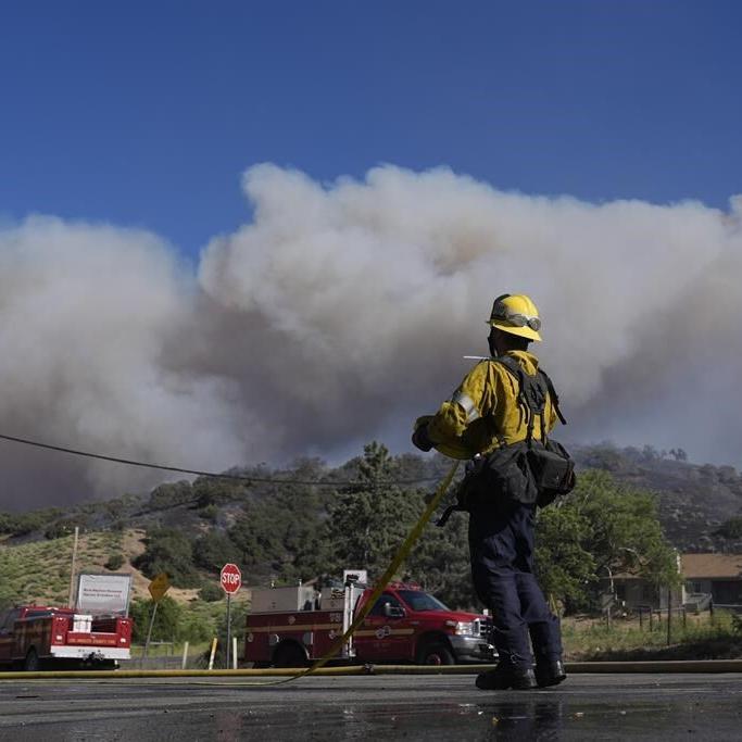 Strong winds, steep terrain hamper crews battling Los Angeles area's first major fire of the year